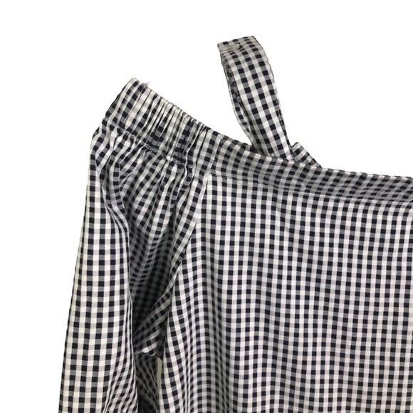 Tyler‎ Boe Women's Off The Shoulder Blouse 3/4 Sleeves White Gingham Cotton XS - Picture 7 of 11